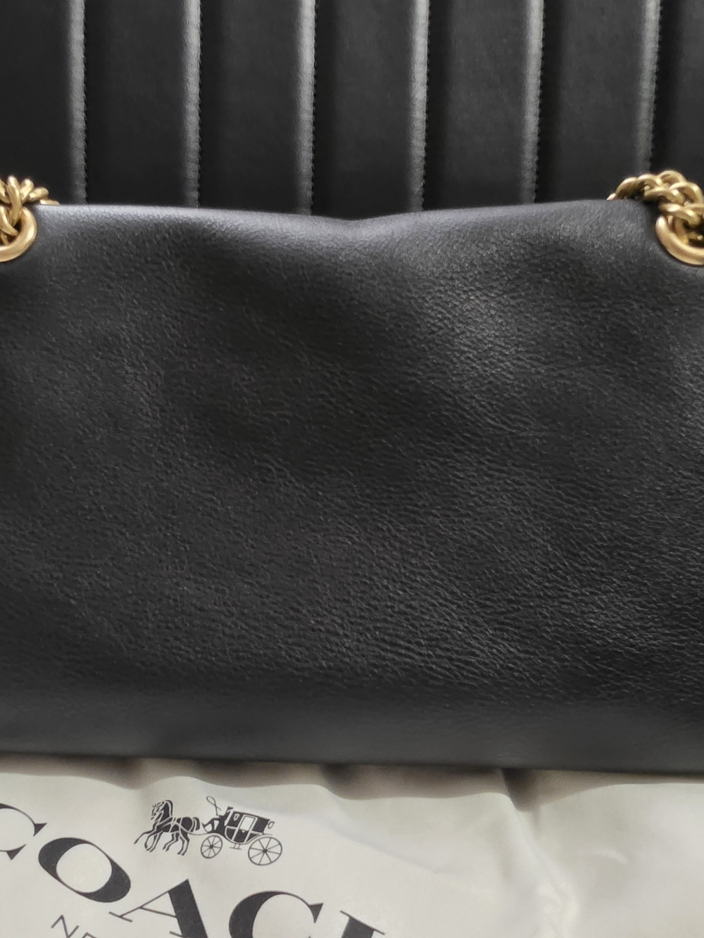 COACH Black Leather Chain-Handle Shoulder Bag - Picture 4 of 10